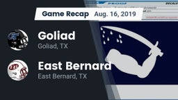 Recap: Goliad  vs. East Bernard  2019