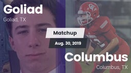 Matchup: Goliad  vs. Columbus  2019