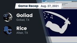 Recap: Goliad  vs. Rice  2021