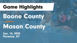 Boone County  vs Mason County  Game Highlights - Jan. 14, 2020