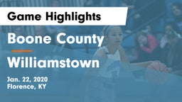 Boone County  vs Williamstown  Game Highlights - Jan. 22, 2020