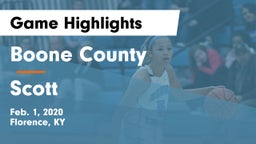 Boone County  vs Scott  Game Highlights - Feb. 1, 2020