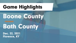 Boone County  vs Bath County  Game Highlights - Dec. 22, 2021