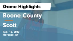 Boone County  vs Scott  Game Highlights - Feb. 10, 2022