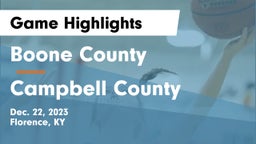 Boone County  vs Campbell County  Game Highlights - Dec. 22, 2023