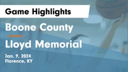 Boone County  vs Lloyd Memorial  Game Highlights - Jan. 9, 2024