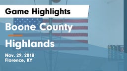 Boone County  vs Highlands  Game Highlights - Nov. 29, 2018