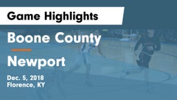 Boone County  vs Newport  Game Highlights - Dec. 5, 2018