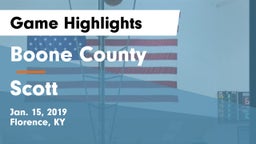 Boone County  vs Scott  Game Highlights - Jan. 15, 2019