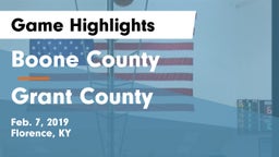 Boone County  vs Grant County  Game Highlights - Feb. 7, 2019