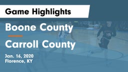 Boone County  vs Carroll County  Game Highlights - Jan. 16, 2020