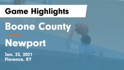 Boone County  vs Newport  Game Highlights - Jan. 23, 2021