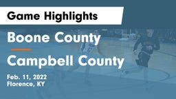 Boone County  vs Campbell County  Game Highlights - Feb. 11, 2022