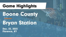 Boone County  vs Bryan Station Game Highlights - Dec. 22, 2023