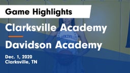 Clarksville Academy vs Davidson Academy  Game Highlights - Dec. 1, 2020