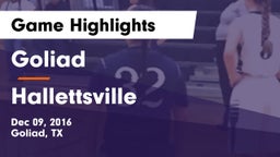 Goliad  vs Hallettsville  Game Highlights - Dec 09, 2016