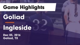 Goliad  vs Ingleside  Game Highlights - Dec 03, 2016