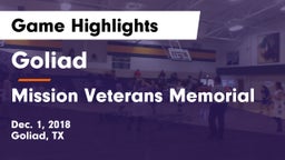 Goliad  vs Mission Veterans Memorial Game Highlights - Dec. 1, 2018