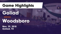 Goliad  vs Woodsboro Game Highlights - Nov. 29, 2018