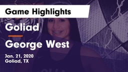 Goliad  vs George West  Game Highlights - Jan. 21, 2020