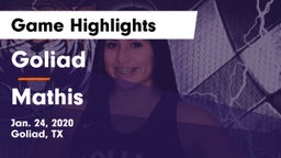 Goliad  vs Mathis  Game Highlights - Jan. 24, 2020