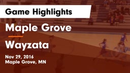 Maple Grove  vs Wayzata  Game Highlights - Nov 29, 2016