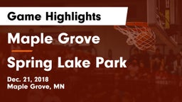 Maple Grove  vs Spring Lake Park  Game Highlights - Dec. 21, 2018