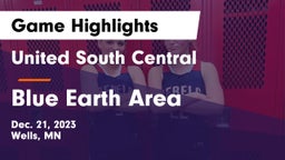 United South Central  vs Blue Earth Area  Game Highlights - Dec. 21, 2023