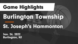 Burlington Township  vs St. Joseph's Hammonton Game Highlights - Jan. 26, 2022