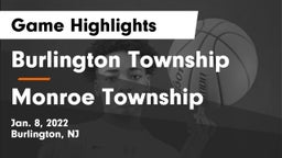 Burlington Township  vs Monroe Township  Game Highlights - Jan. 8, 2022
