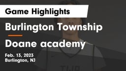 Burlington Township  vs Doane academy Game Highlights - Feb. 13, 2023