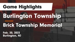 Burlington Township  vs Brick Township Memorial  Game Highlights - Feb. 20, 2023