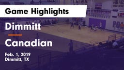 Dimmitt  vs Canadian  Game Highlights - Feb. 1, 2019