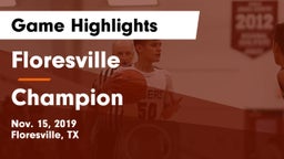 Floresville  vs Champion  Game Highlights - Nov. 15, 2019