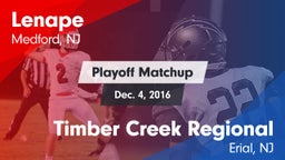 Matchup: Lenape  vs. Timber Creek Regional  2016