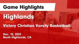 Highlands  vs Victory Christian Varsity Basketball Game Highlights - Dec. 10, 2023