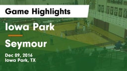 Iowa Park  vs Seymour  Game Highlights - Dec 09, 2016