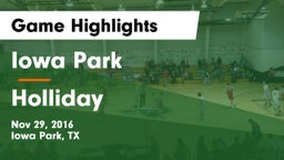 Iowa Park  vs Holliday  Game Highlights - Nov 29, 2016