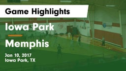 Iowa Park  vs Memphis  Game Highlights - Jan 10, 2017