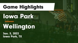 Iowa Park  vs Wellington  Game Highlights - Jan. 3, 2022