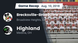 Recap: Brecksville-Broadview Heights  vs. Highland  2018