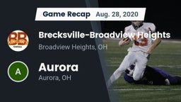 Recap: Brecksville-Broadview Heights  vs. Aurora  2020