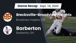 Recap: Brecksville-Broadview Heights  vs. Barberton  2020