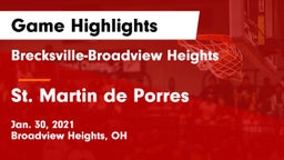 Brecksville-Broadview Heights  vs St. Martin de Porres  Game Highlights - Jan. 30, 2021