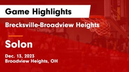 Brecksville-Broadview Heights  vs Solon  Game Highlights - Dec. 13, 2023