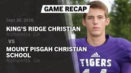 Recap: King's Ridge Christian  vs. Mount Pisgah Christian School 2016