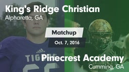 Matchup: King's Ridge vs. Pinecrest Academy  2016