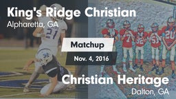 Matchup: King's Ridge vs. Christian Heritage  2016