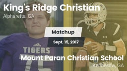 Matchup: King's Ridge vs. Mount Paran Christian School 2017