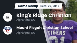 Recap: King's Ridge Christian  vs. Mount Pisgah Christian School 2017